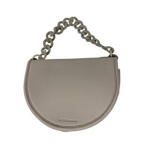 BCBGeneration Top Chain Handle Purse Beige Gray Half Moon Faux Leather